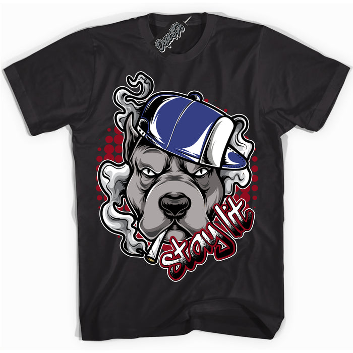 Cool Black Shirt with “ Stay Lit ” design that perfectly matches Playoffs 8s Sneakers.