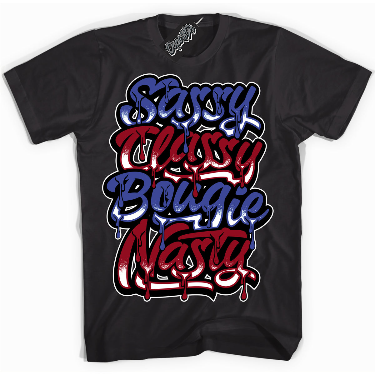 Cool Black Shirt with “ Sassy Classy ” design that perfectly matches Playoffs 8s Sneakers.