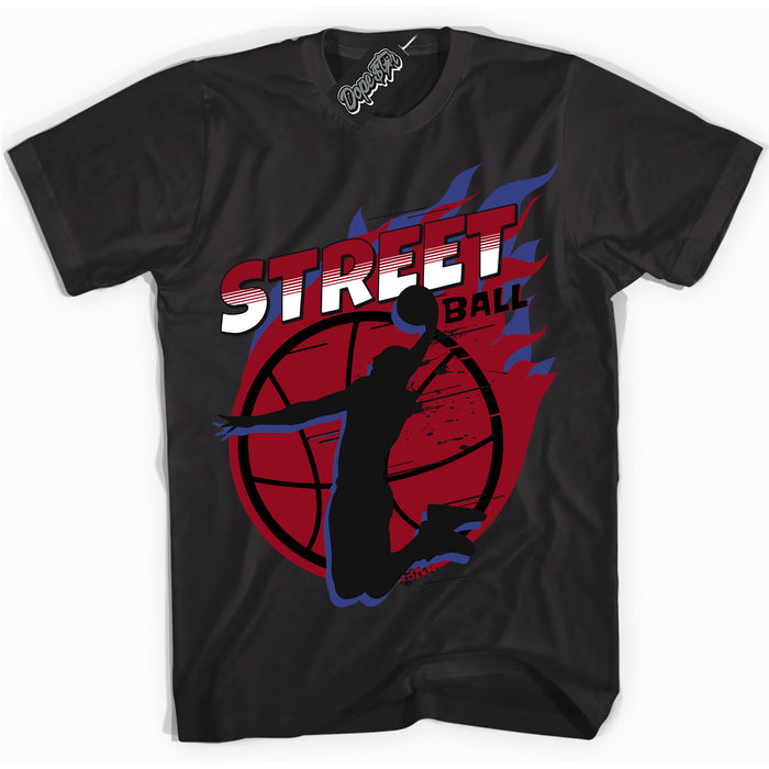 Cool Black Shirt with “ Street Ball ” design that perfectly matches Playoffs 8s Sneakers.