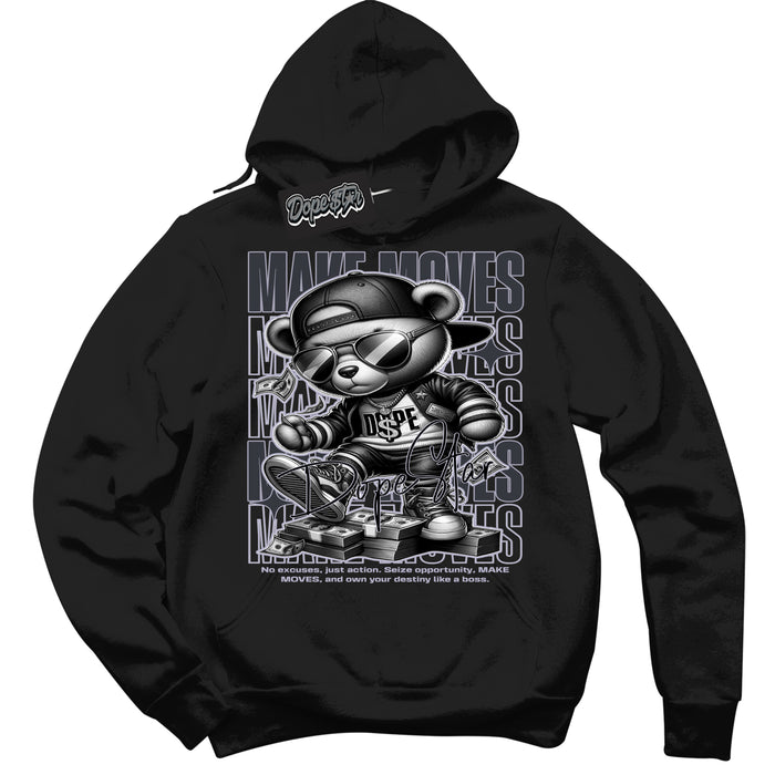 Cool Black Hoodie with “ Makin Moves ”  design that Perfectly Matches Winterized Gunsmoke 8s Sneakers.