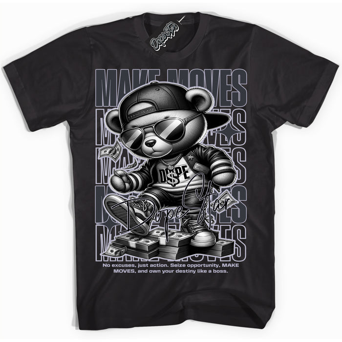 Cool Black Shirt with “ Makin Moves” design that perfectly matches Winterized Gunsmoke 8s Sneakers.