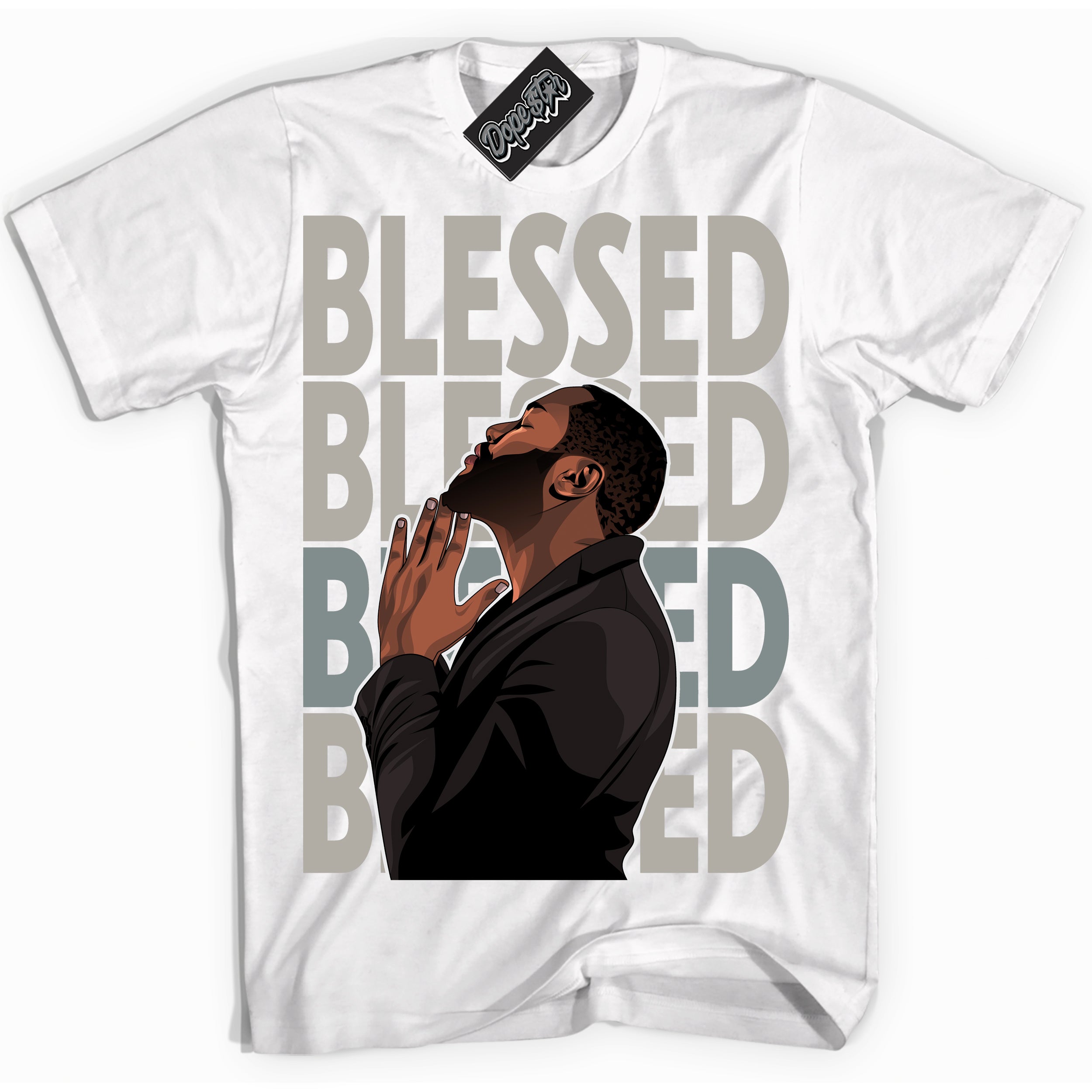 AJ9 Retro Cool Grey ‘God Blessed’ – White Streetwear T-Shirt | Sneaker Matching shirt for AJ9 Retro Cool Grey | Men's and Women's Streetwear Graphic Tee by Sneaker Shirts Outlet.
