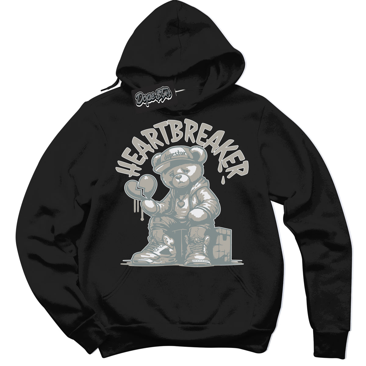 AJ9 Retro Cool Grey ‘Heartbreaker Bear’ – Black Streetwear Hoodie | Sneaker Matching sweatshirt for AJ9 Retro Cool Grey | Men's and Women's Streetwear Graphic Hoodie by Sneaker Shirts Outlet
