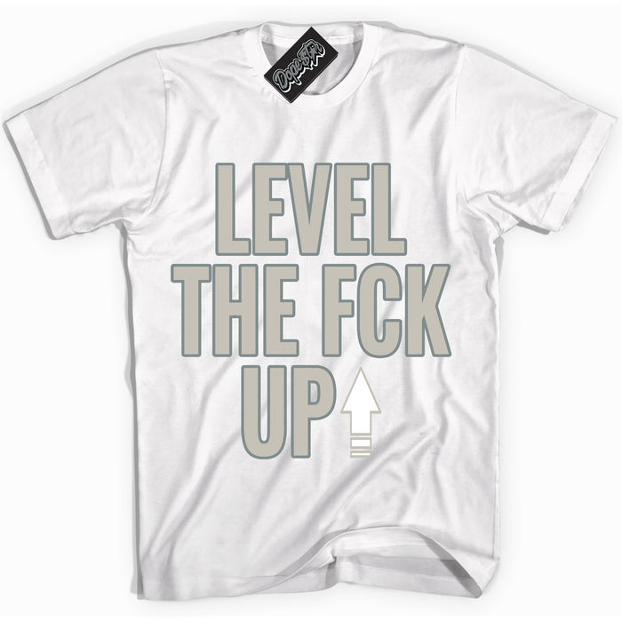 AJ9 Retro Cool Grey ‘Level The Fck Up’ – White Streetwear T-Shirt | Sneaker Matching shirt for AJ9 Retro Cool Grey | Men's and Women's Streetwear Graphic Tee by Sneaker Shirts Outlet.
