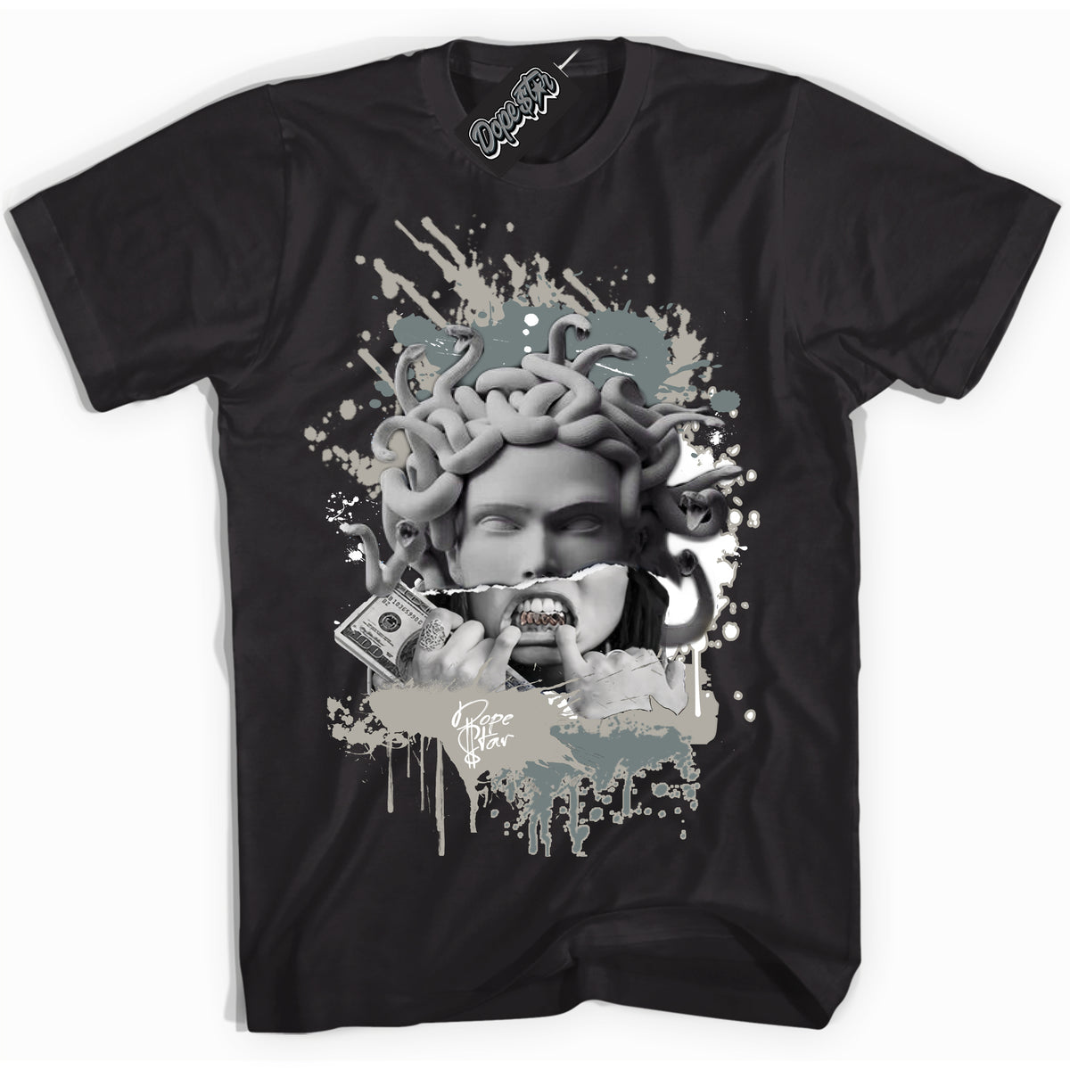 AJ9 Retro Cool Grey ‘Medusa’ – Black Streetwear T-Shirt | Sneaker Matching shirt for AJ9 Retro Cool Grey | Men's and Women's Streetwear Graphic Tee by Sneaker Shirts Outlet.
