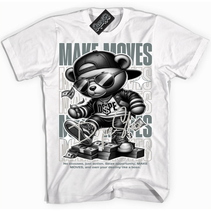 AJ9 Retro Cool Grey ‘Make Moves’ – White Streetwear T-Shirt | Sneaker Matching shirt for AJ9 Retro Cool Grey | Men's and Women's Streetwear Graphic Tee by Sneaker Shirts Outlet.
