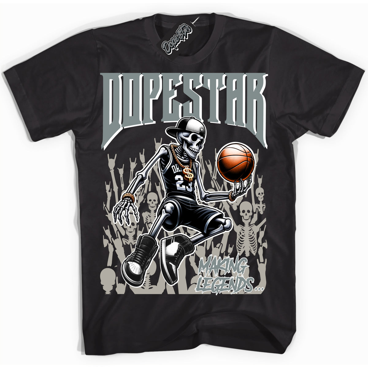 AJ9 Retro Cool Grey ‘Making Legends’ – Black Streetwear T-Shirt | Sneaker Matching shirt for AJ9 Retro Cool Grey | Men's and Women's Streetwear Graphic Tee by Sneaker Shirts Outlet.
