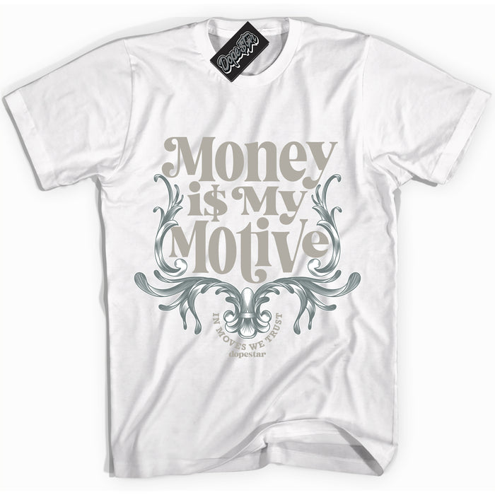 AJ9 Retro Cool Grey ‘Money Is My Motive’ – White Streetwear T-Shirt | Sneaker Matching shirt for AJ9 Retro Cool Grey | Men's and Women's Streetwear Graphic Tee by Sneaker Shirts Outlet.
