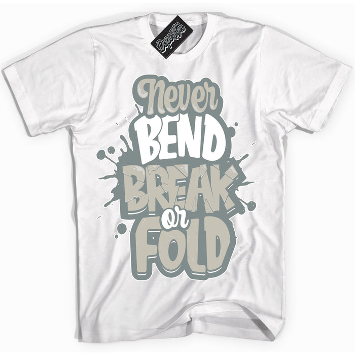 AJ9 Retro Cool Grey ‘Never Bend Break Or Fold’ – White Streetwear T-Shirt | Sneaker Matching shirt for AJ9 Retro Cool Grey | Men's and Women's Streetwear Graphic Tee by Sneaker Shirts Outlet.
