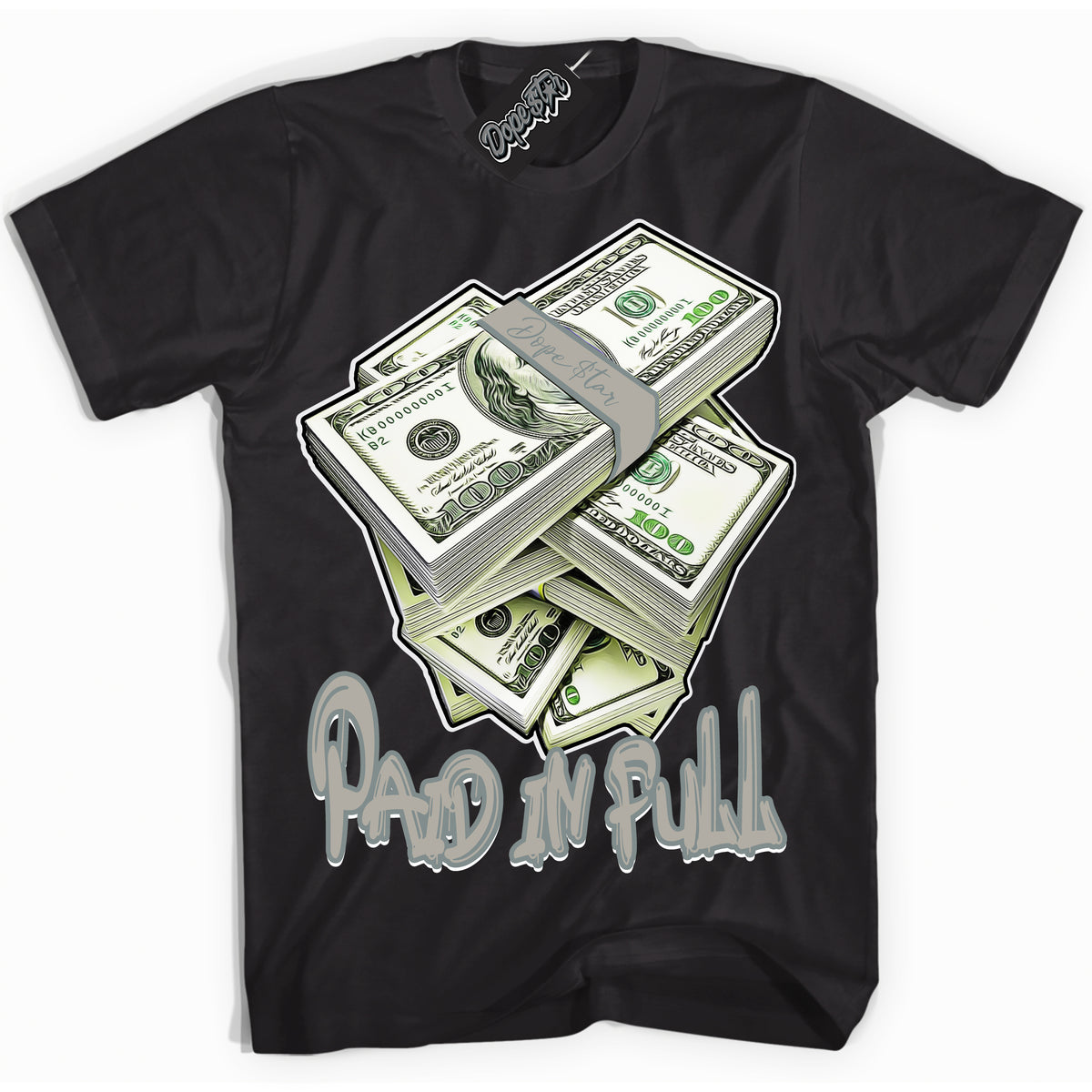 AJ9 Retro Cool Grey ‘Paid In Full’ – Black Streetwear T-Shirt | Sneaker Matching shirt for AJ9 Retro Cool Grey | Men's and Women's Streetwear Graphic Tee by Sneaker Shirts Outlet.

