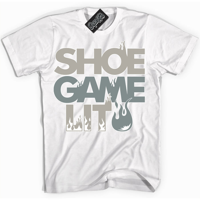 AJ9 Retro Cool Grey ‘Shoe Game Lit’ – White Streetwear T-Shirt | Sneaker Matching shirt for AJ9 Retro Cool Grey | Men's and Women's Streetwear Graphic Tee by Sneaker Shirts Outlet.

