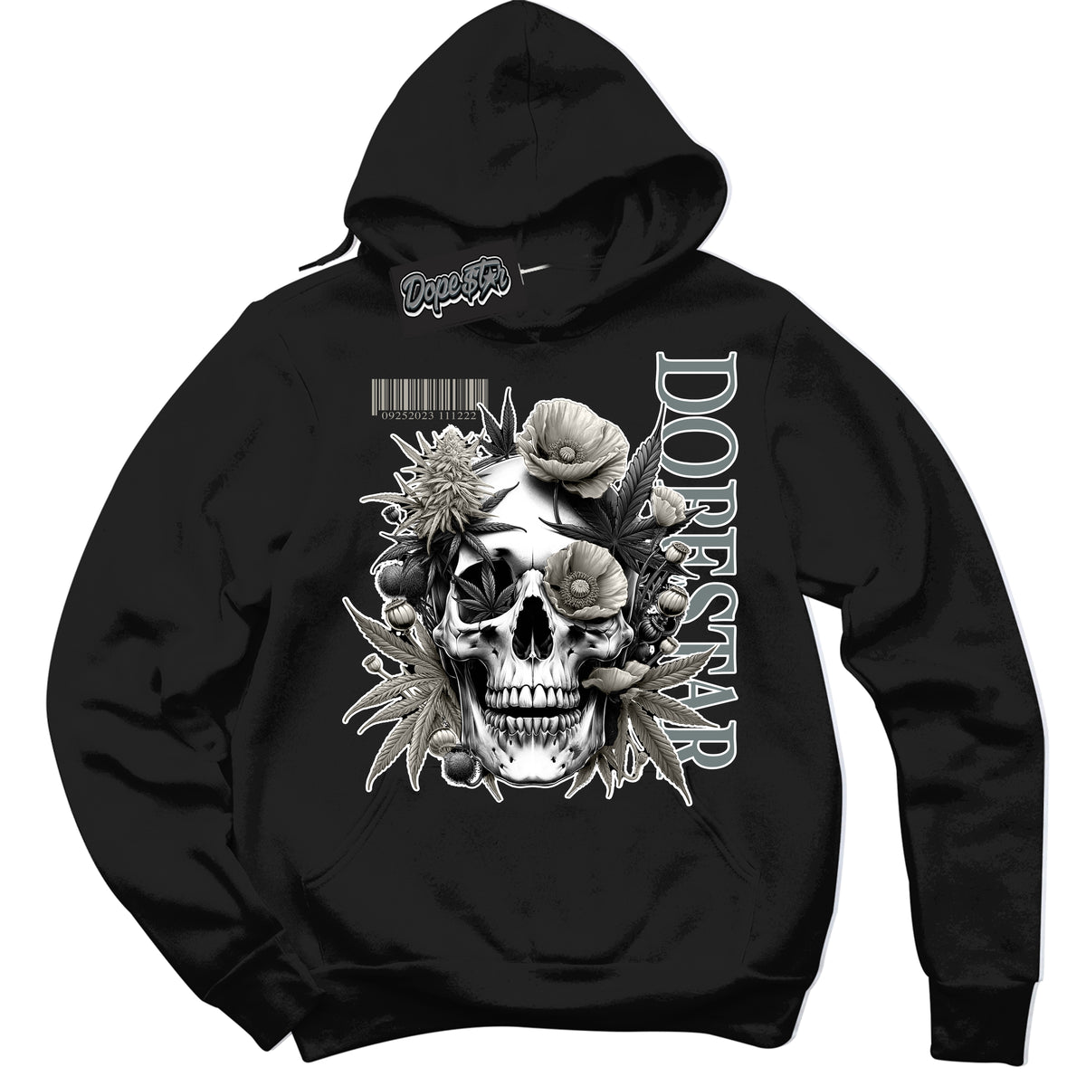 AJ9 Retro Cool Grey ‘Skull Poppies’ – Black Streetwear Hoodie | Sneaker Matching sweatshirt for AJ9 Retro Cool Grey | Men's and Women's Streetwear Graphic Hoodie by Sneaker Shirts Outlet
