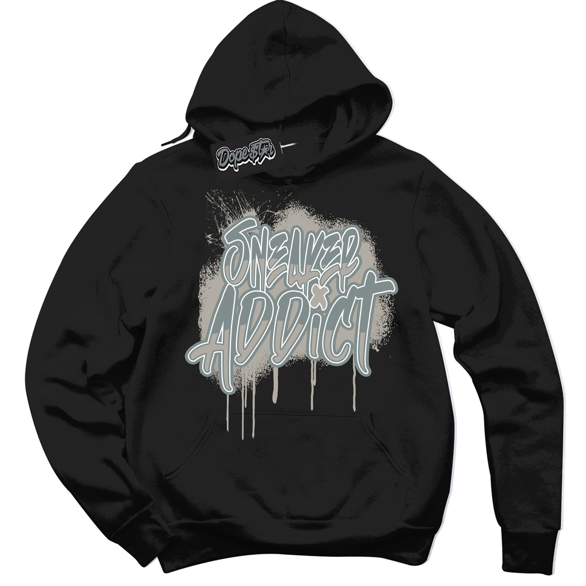 AJ9 Retro Cool Grey ‘Sneaker Addict’ – Black Streetwear Hoodie | Sneaker Matching sweatshirt for AJ9 Retro Cool Grey | Men's and Women's Streetwear Graphic Hoodie by Sneaker Shirts Outlet
