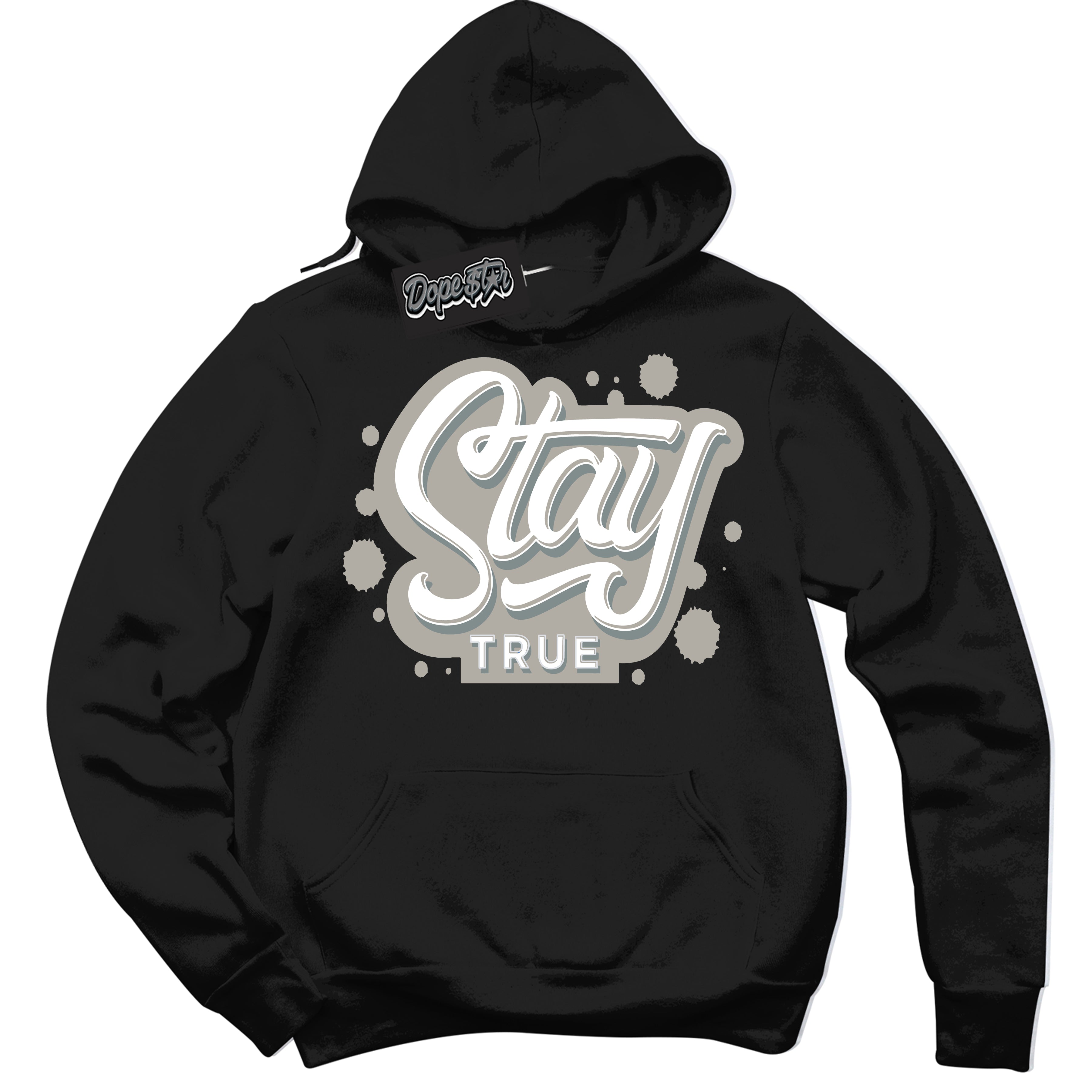 AJ9 Retro Cool Grey ‘Stay True’ – Black Streetwear Hoodie | Sneaker Matching sweatshirt for AJ9 Retro Cool Grey | Men's and Women's Streetwear Graphic Hoodie by Sneaker Shirts Outlet

