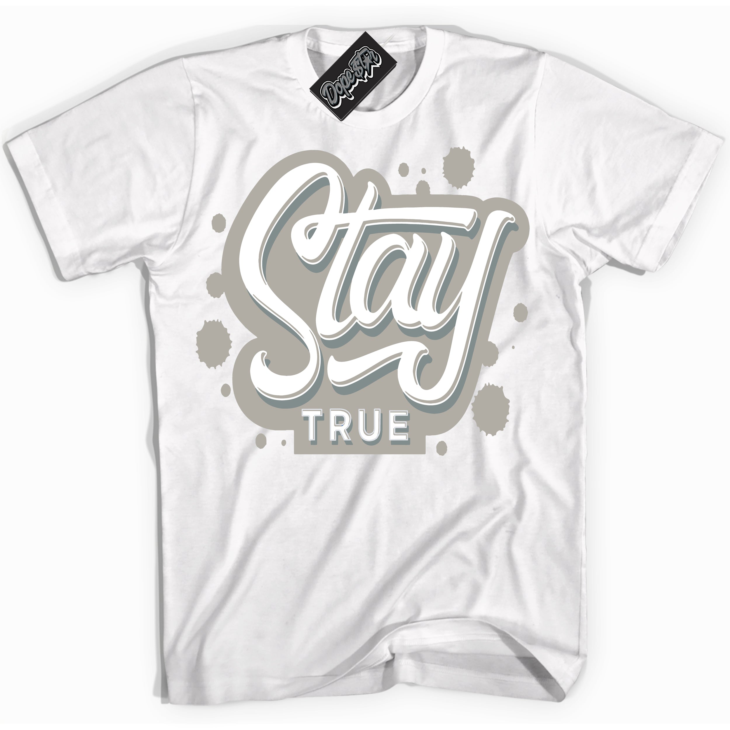 AJ9 Retro Cool Grey ‘Stay True’ – White Streetwear T-Shirt | Sneaker Matching shirt for AJ9 Retro Cool Grey | Men's and Women's Streetwear Graphic Tee by Sneaker Shirts Outlet.
