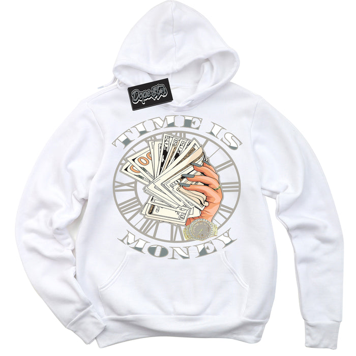 AJ9 Retro Cool Grey ‘Time Is Money’ – White Streetwear Hoodie | Sneaker Matching sweatshirt for AJ9 Retro Cool Grey | Men's and Women's Streetwear Graphic Hoodie by Sneaker Shirts Outlet
