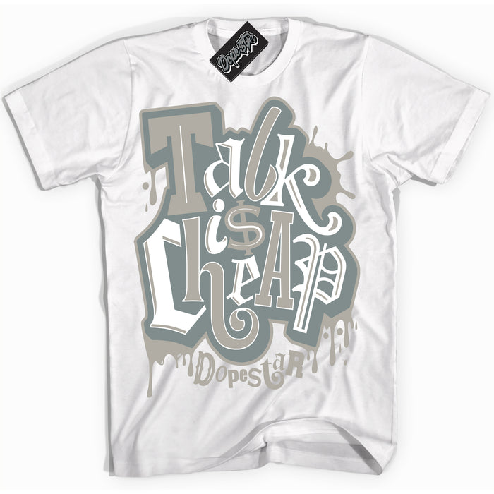 AJ9 Retro Cool Grey ‘Talk Is Cheap’ – White Streetwear T-Shirt | Sneaker Matching shirt for AJ9 Retro Cool Grey | Men's and Women's Streetwear Graphic Tee by Sneaker Shirts Outlet.
