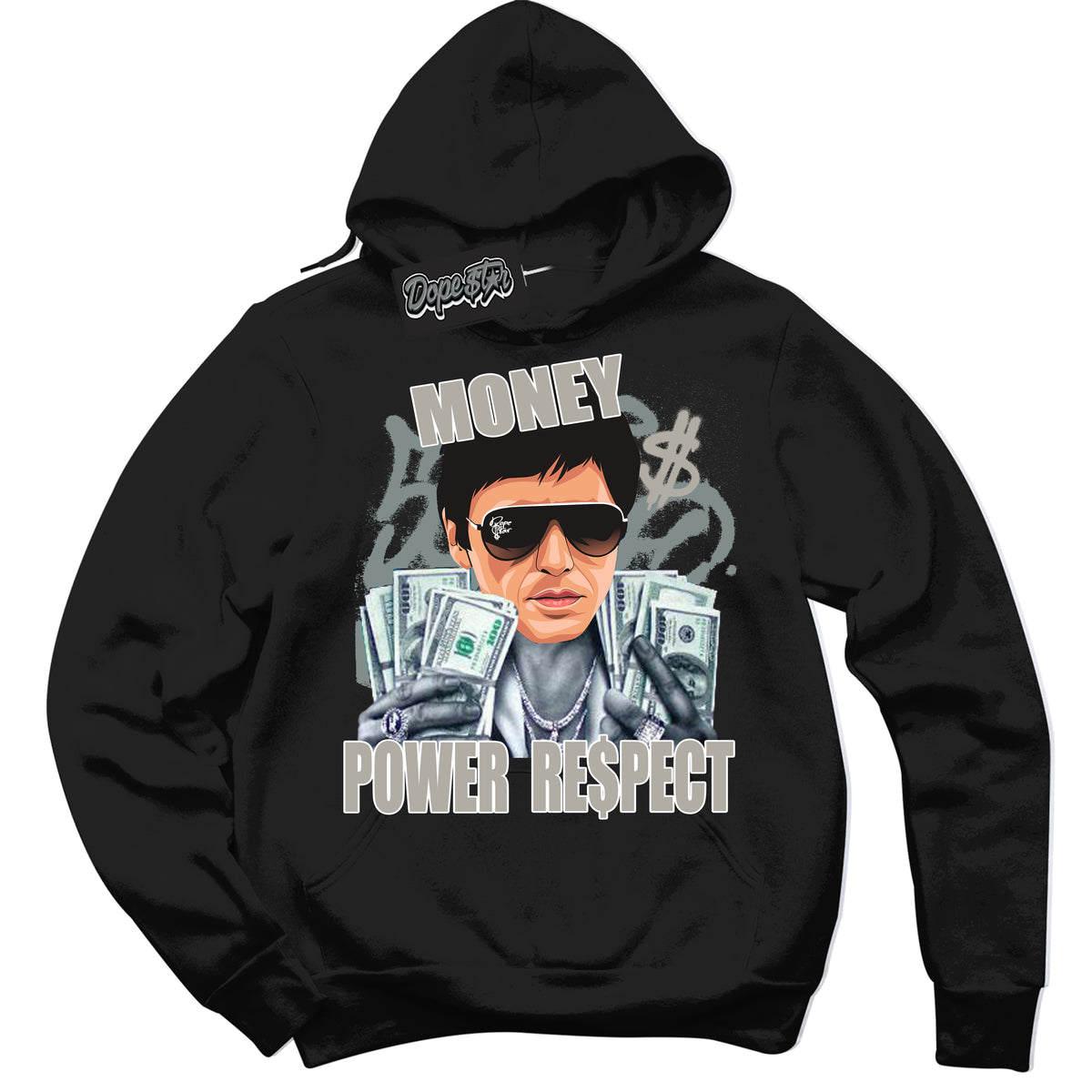 AJ9 Retro Cool Grey ‘Tony Montana’ – Black Streetwear Hoodie | Sneaker Matching sweatshirt for AJ9 Retro Cool Grey | Men's and Women's Streetwear Graphic Hoodie by Sneaker Shirts Outlet
