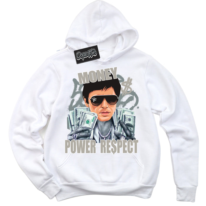AJ9 Retro Cool Grey ‘Tony Montana’ – White Streetwear Hoodie | Sneaker Matching sweatshirt for AJ9 Retro Cool Grey | Men's and Women's Streetwear Graphic Hoodie by Sneaker Shirts Outlet
