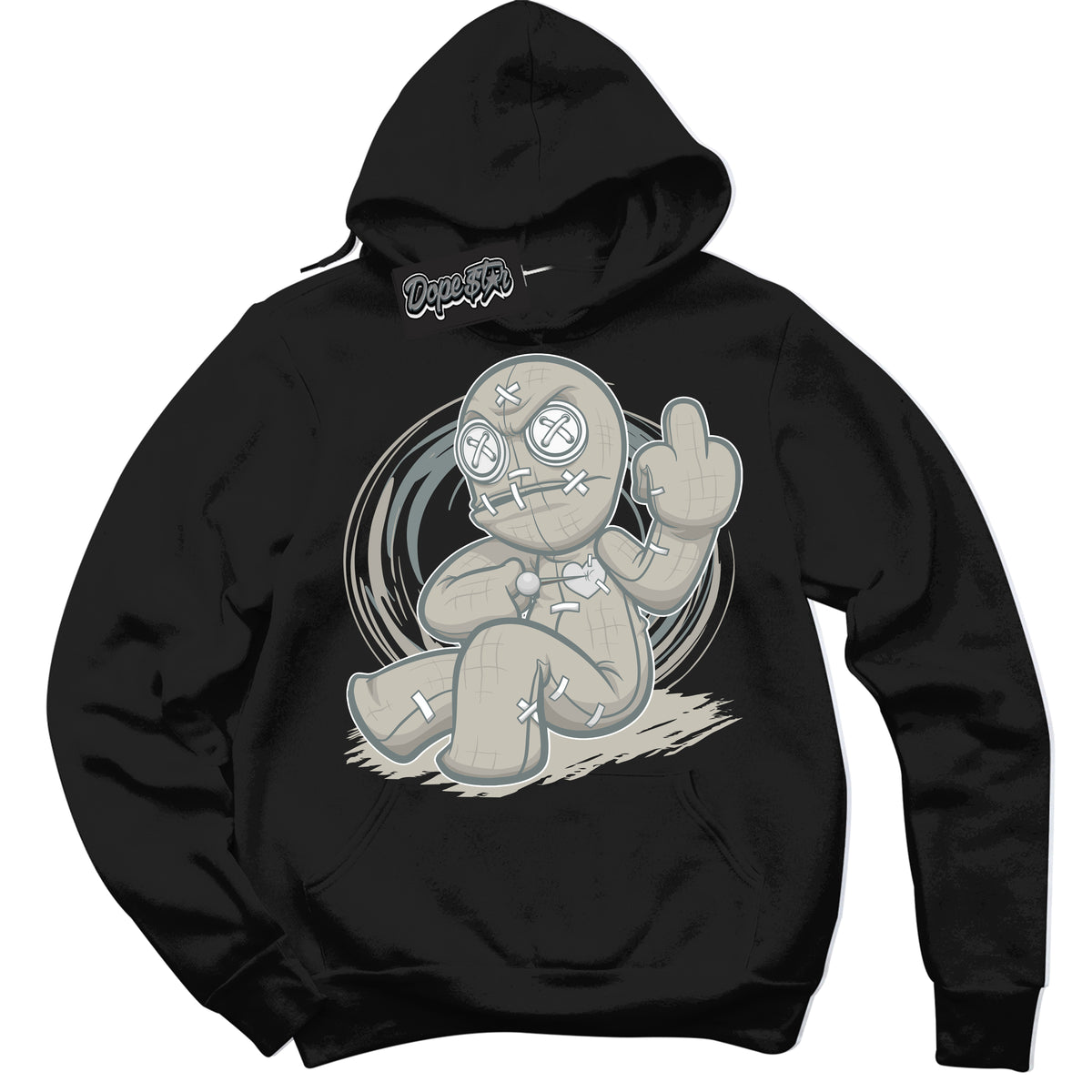 AJ9 Retro Cool Grey ‘Voodoo Doll’ – Black Streetwear Hoodie | Sneaker Matching sweatshirt for AJ9 Retro Cool Grey | Men's and Women's Streetwear Graphic Hoodie by Sneaker Shirts Outlet
