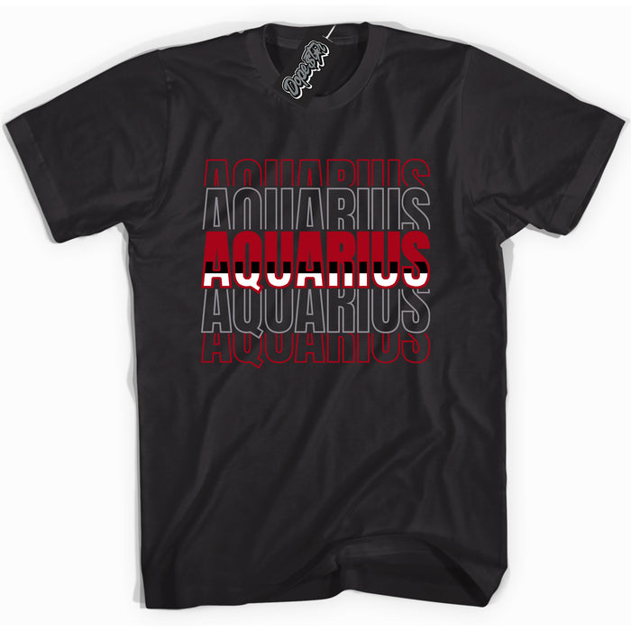 Cool Black Shirt with “ Aquarius” design that perfectly matches Bred Reimagined 4s Jordans.