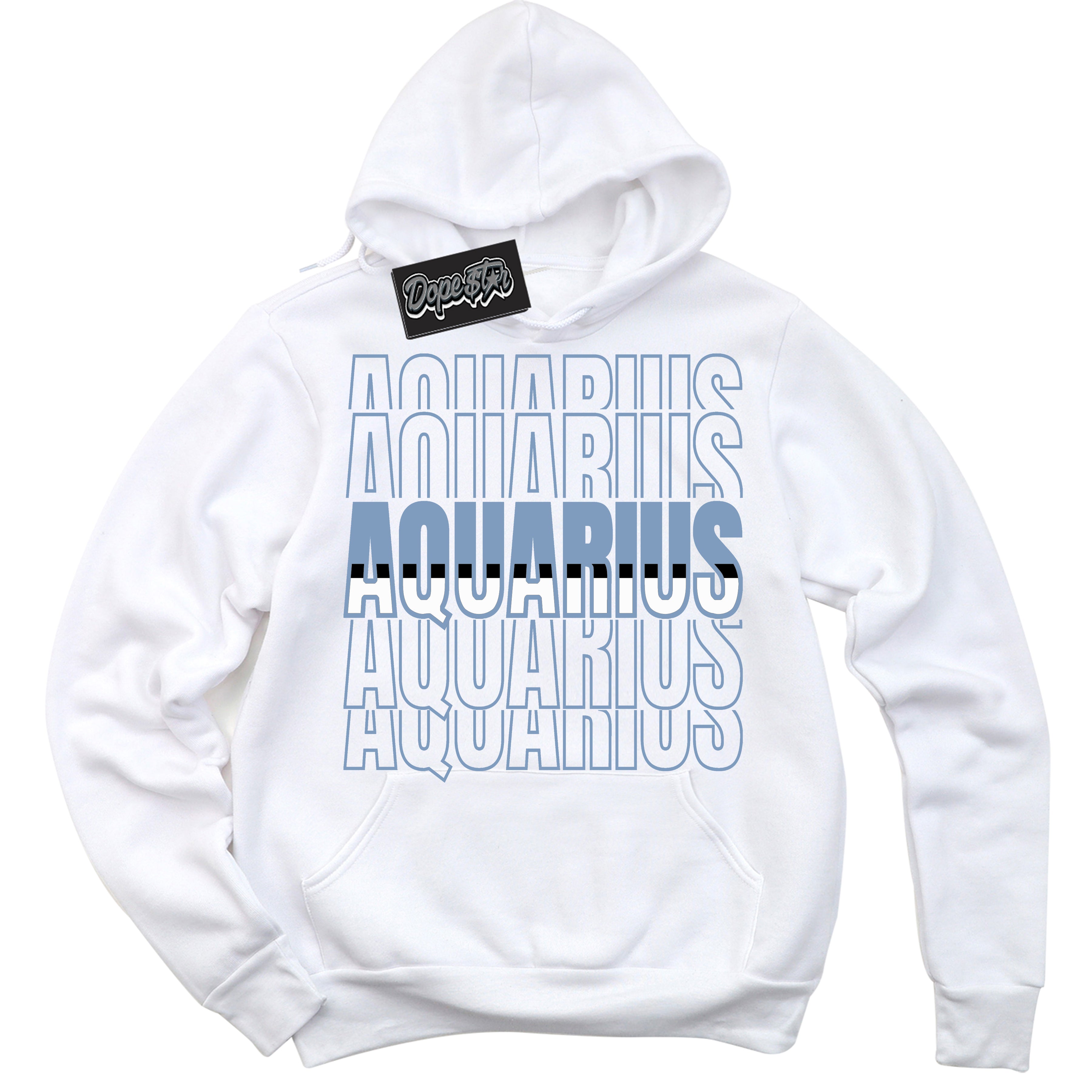 Cool White Hoodie with “ Aquarius ”  design that Perfectly Matches Reverse Oreo 6s Sneakers.