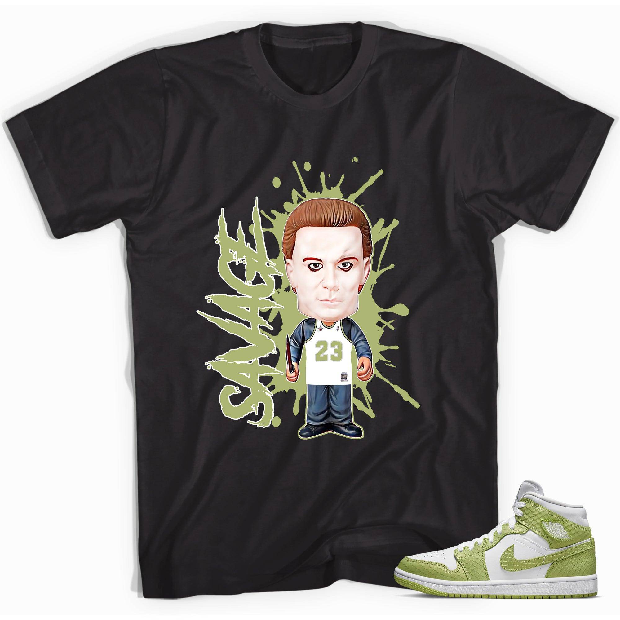 1s Mid Green Python Shirt Savage