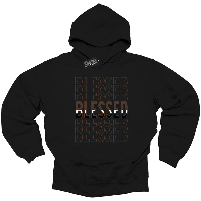 Cool Black Graphic Dope`Star Hoodie with “ Blessed Stacked “ print, that perfectly matches Palomino 1s sneakers