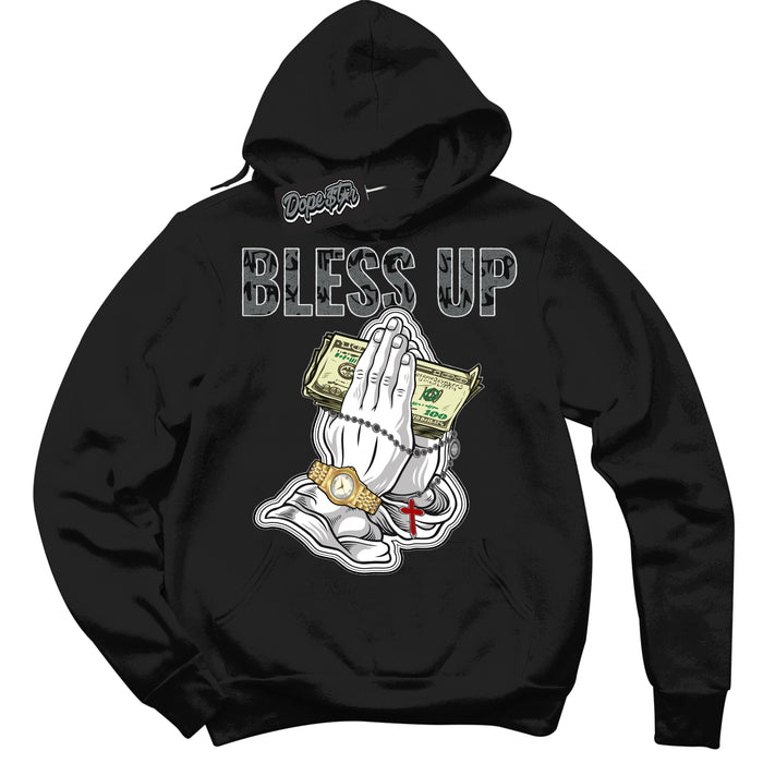 Cool Black Hoodie with “ Bless Up ”  design that Perfectly Matches Rebellionaire 1s Sneakers.