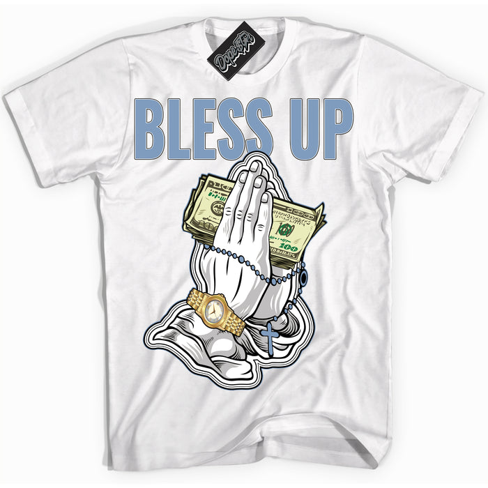 Cool White Shirt with “ Bless Up” design that perfectly matches Reverse Oreo 6s Sneakers.