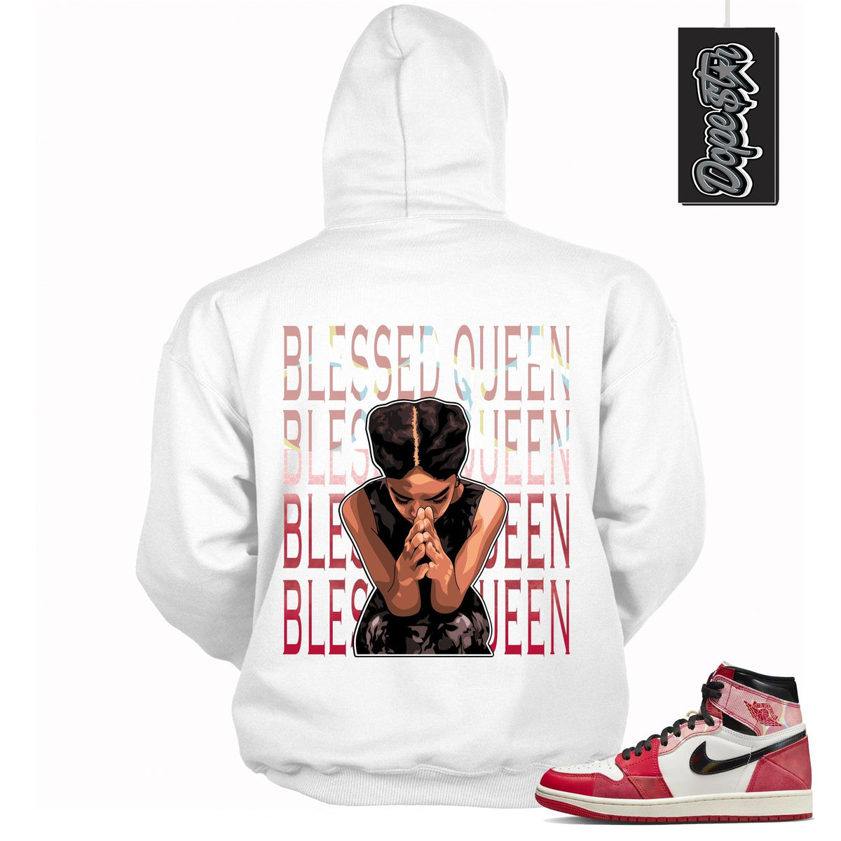AIR JORDAN 1 SPIDER-VERSE Hoodie - Blessed Queen - Sneaker Shirts Outlet