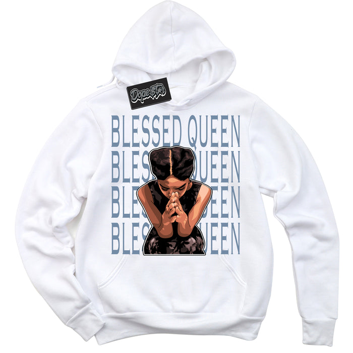 Cool White Hoodie with “ Blessed Queen ”  design that Perfectly Matches Reverse Oreo 6s Sneakers.