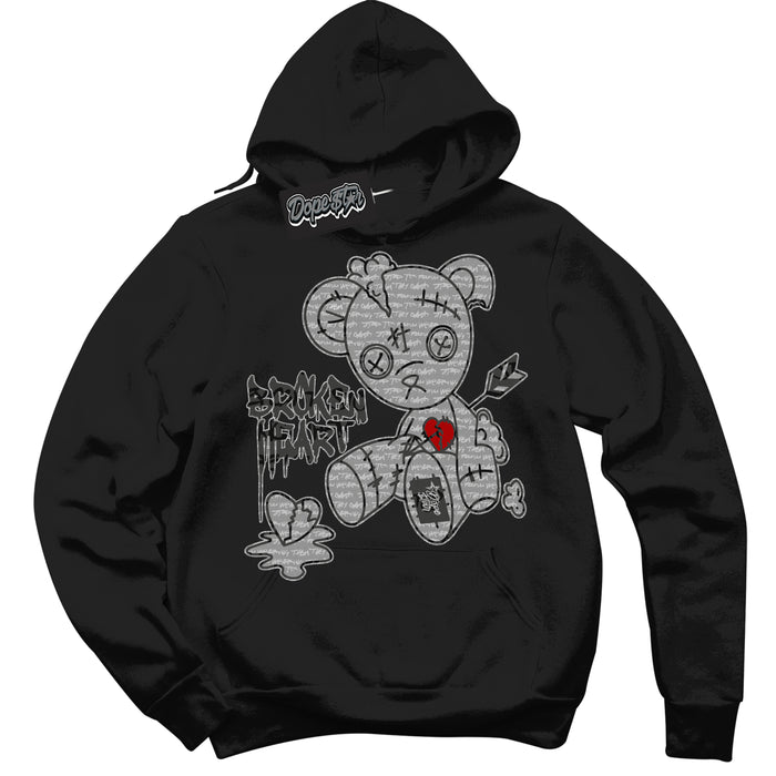Cool Black Hoodie with “ Broken Heart Bear ”  design that Perfectly Matches Rebellionaire 1s Sneakers.