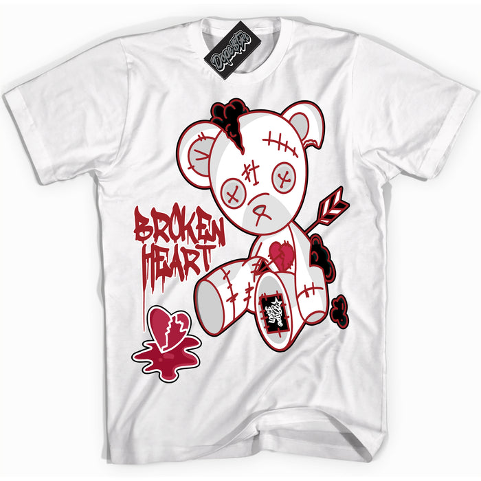 Cool White graphic tee with “ Broken Heart Bear ” print, that perfectly matches Lost And Found 1s sneakers 