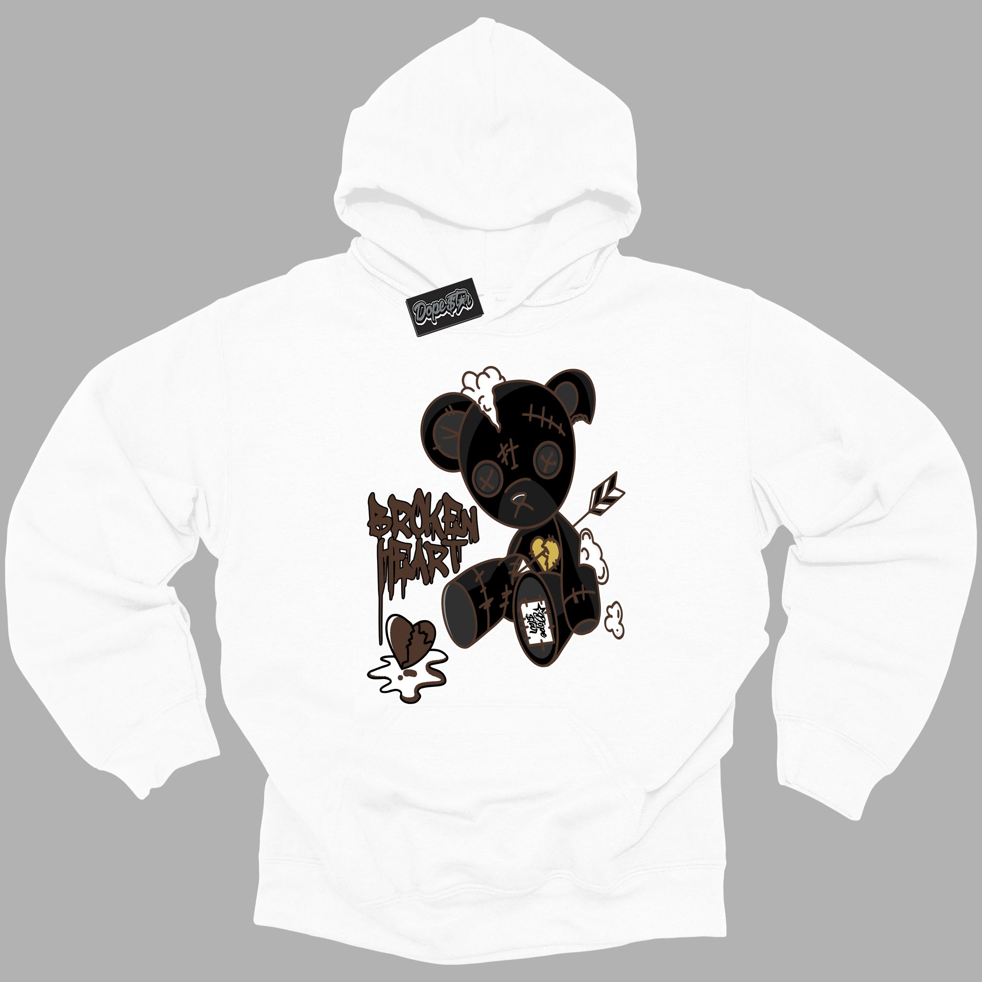 Cool White Graphic DopeStar Hoodie with “ Broken Heart Bear “ print, that perfectly matches Palomino 1s sneakers