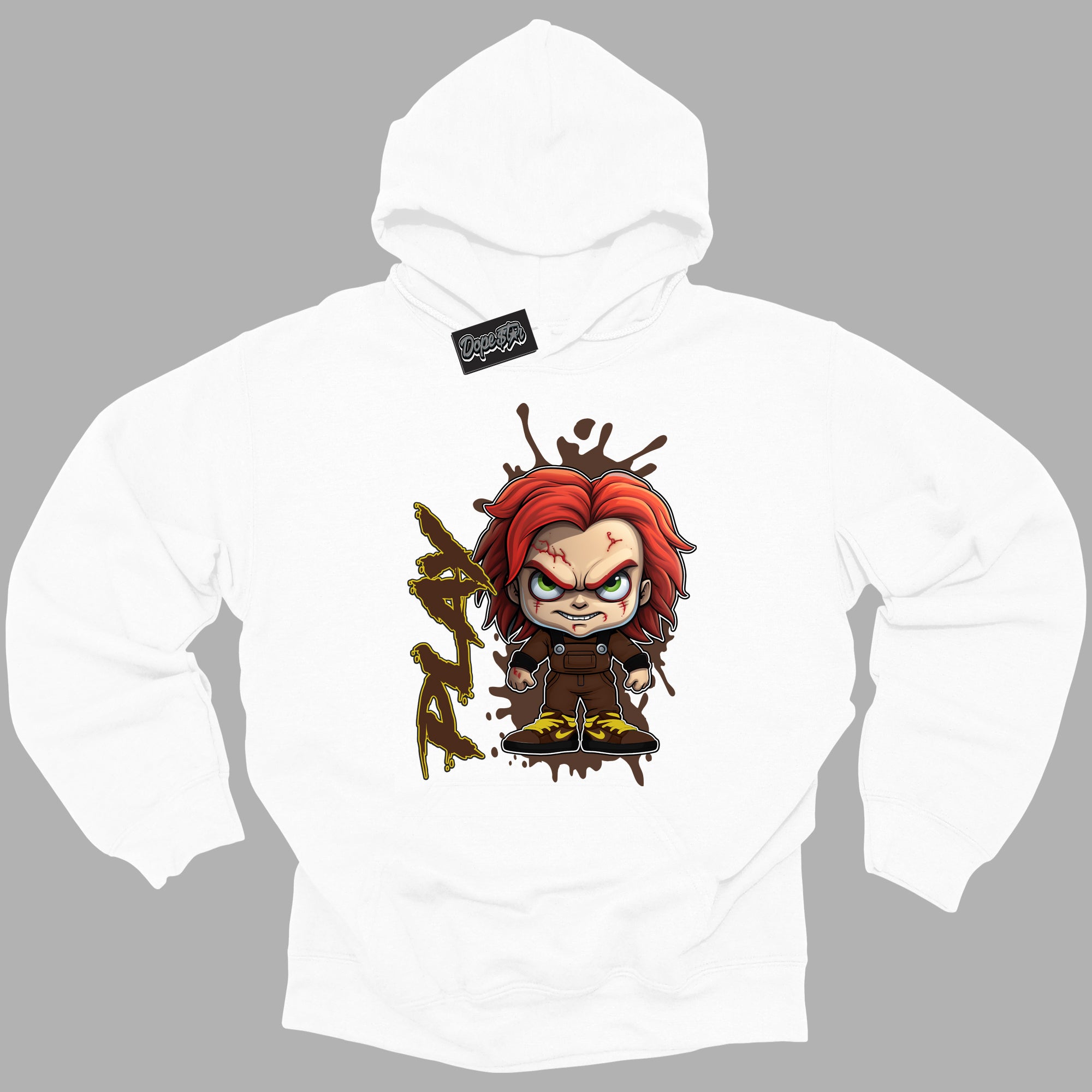 Cool White Graphic DopeStar Hoodie with “ Play “ print, that perfectly matches Palomino 1s sneakers