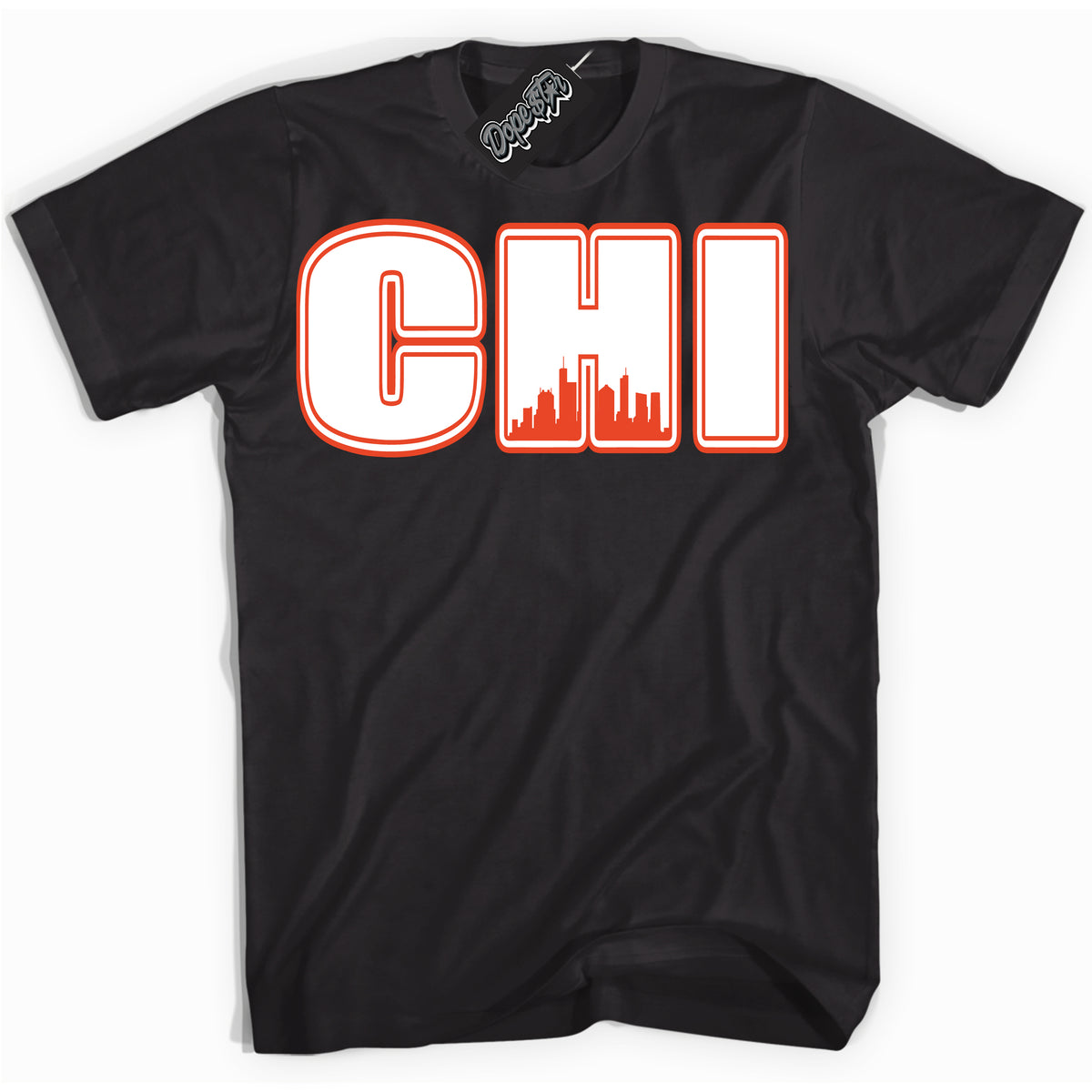 Nike Dunk Low Retro Cosmic Clay 'Chicago' Shirt - Black Streetwear Mockup | Sneakerhead T-Shirt Matching Nike Dunk Low Retro Cosmic Clay | Limited Edition Urban Streetwear for Sneaker Matching OOTD | Outfits that pair perfectly with your ND Low Retro Cosmic Clay | Sneakerhead Fashion Must-Have Apparel for Men and Women