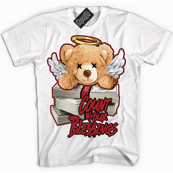 Cool White graphic tee with “ Count Your Blessings ” print, that perfectly matches Lost And Found 1s sneakers 