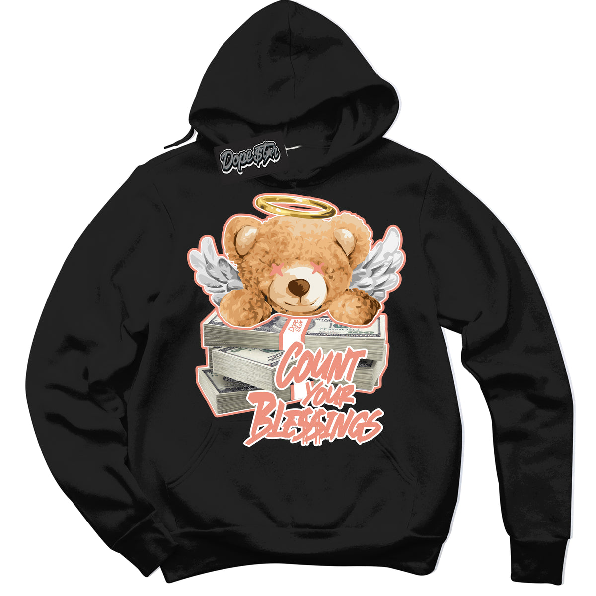 Dunk Low Light Wild Mango 'Count Your Blessings' Hoodie – Black Streetwear Sweatshirt | Sneaker Matching Hoodie for Dunk Low Light Wild Mango | Urban Fashion for Count Your Blessings | Men's & Women's Streetwear Outfit by Sneaker Shirts Outlet.