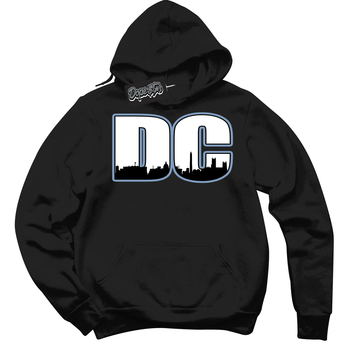 Cool Black Hoodie with “ DC ”  design that Perfectly Matches Reverse Oreo 6s Sneakers.