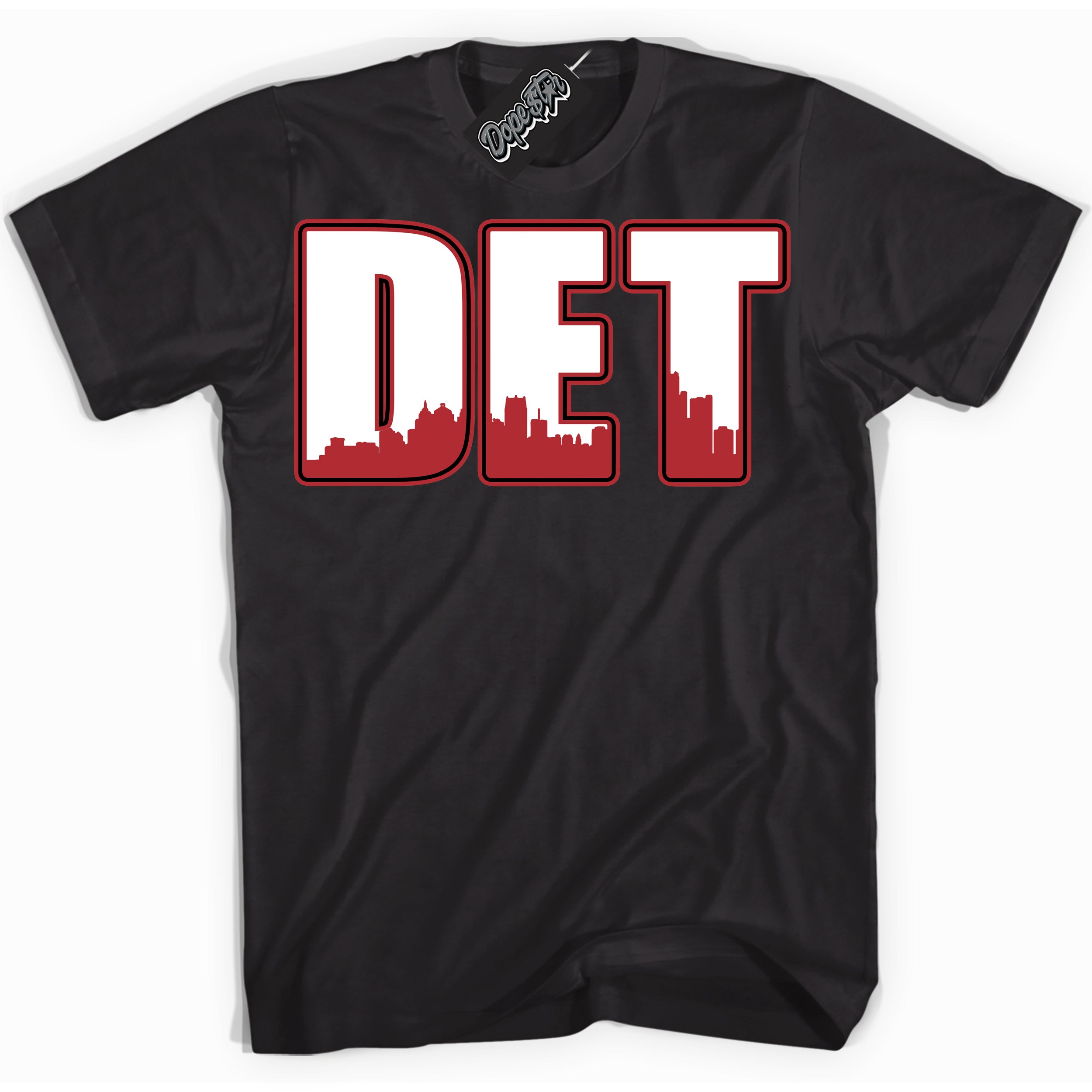 Cool Black graphic tee with “ Detroit ” print, that perfectly matches Lost And Found 1s sneakers 