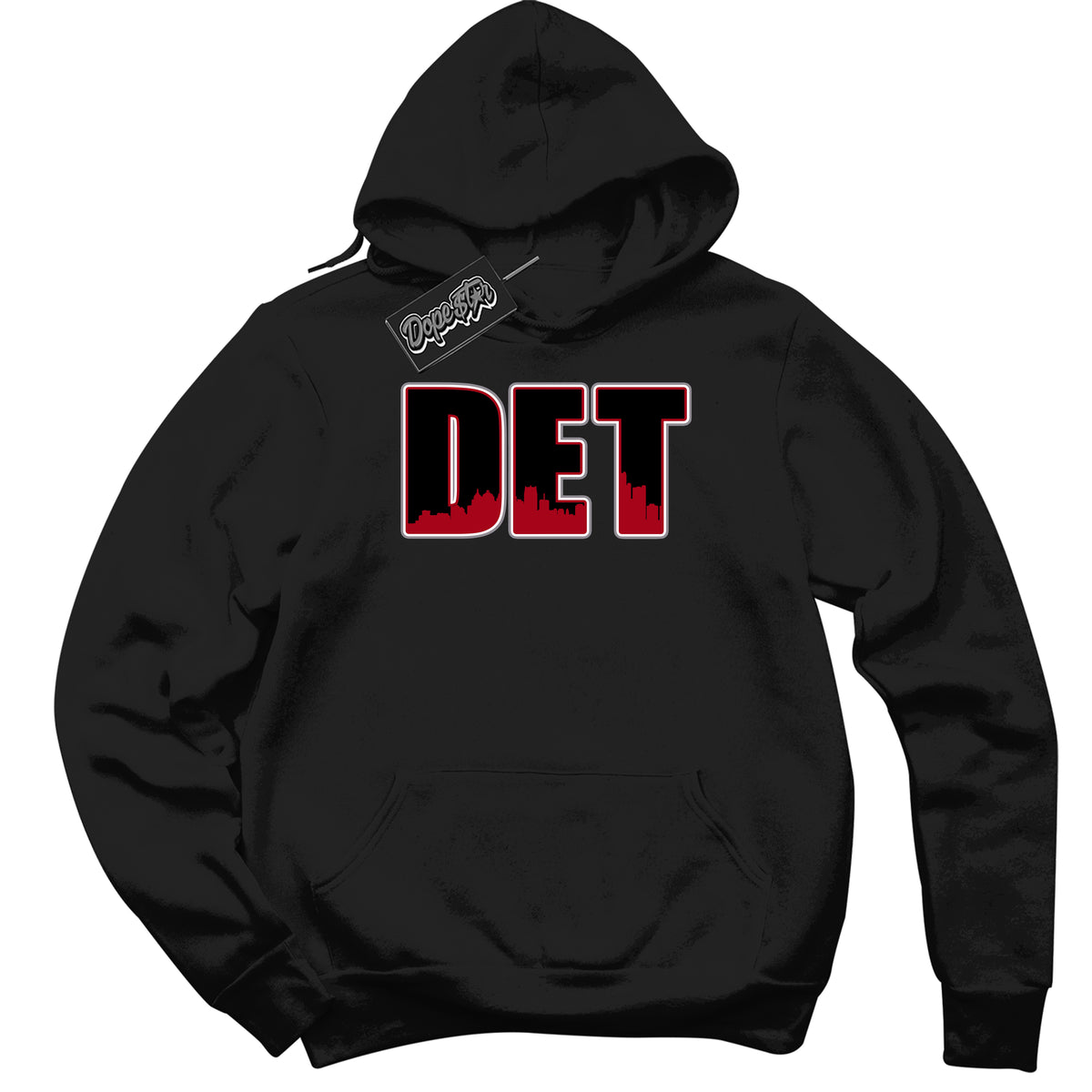Cool Black Hoodie with “ Detroit ”  design that Perfectly Matches  Bred Reimagined 4s Jordans.