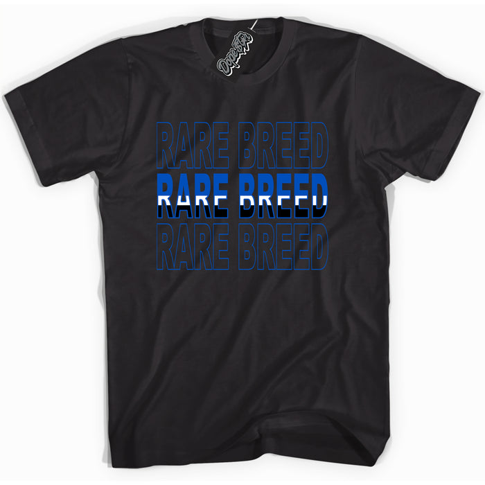 Cool Black graphic tee with Rare Breed print, that perfectly matches OG Royal Reimagined 1s sneakers 