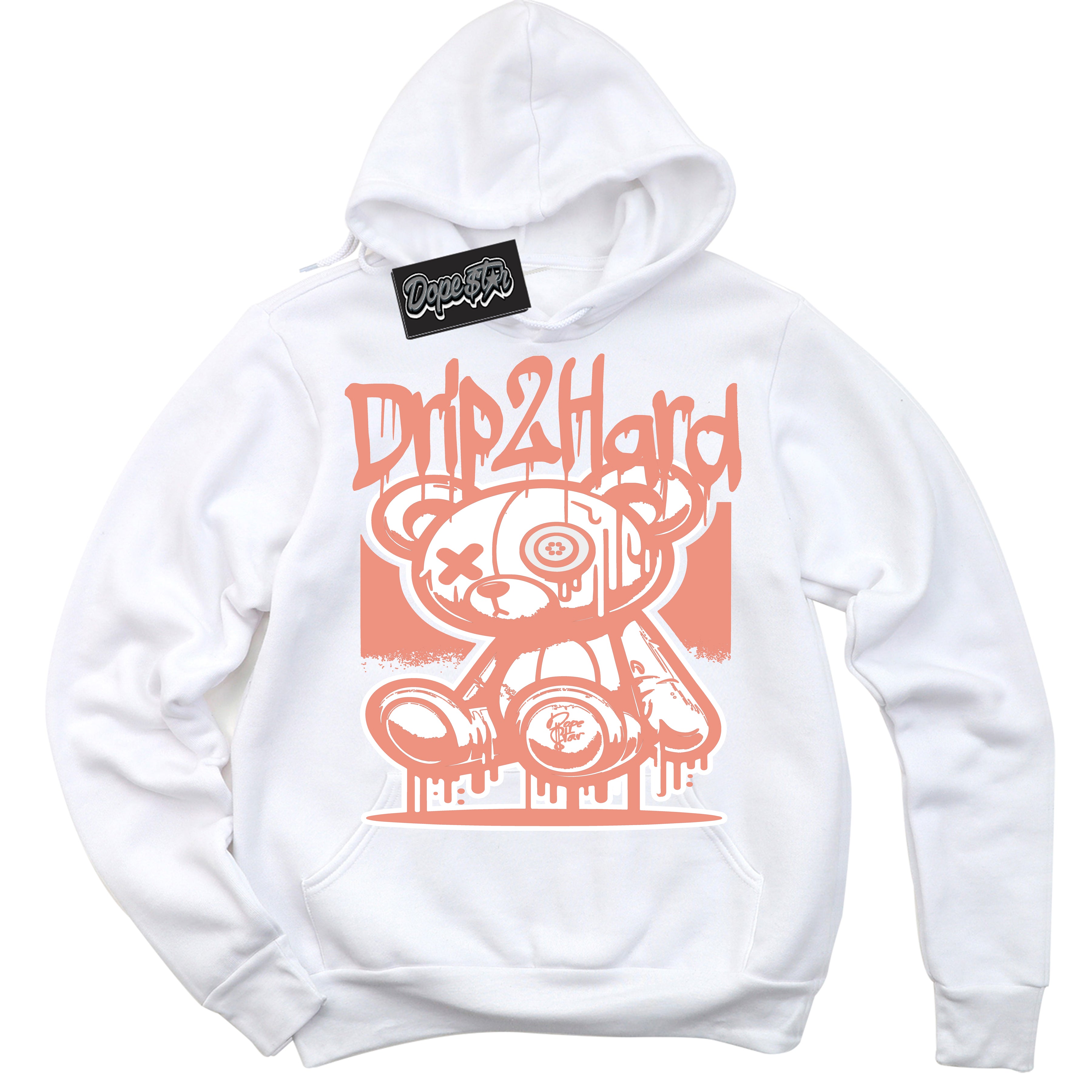 Dunk Low Light Wild Mango 'Drip 2 Hard' Hoodie – White Streetwear Sweatshirt | Sneaker Matching Hoodie for Dunk Low Light Wild Mango | Urban Fashion for Drip 2 Hard | Men's & Women's Streetwear Outfit by Sneaker Shirts Outlet.
