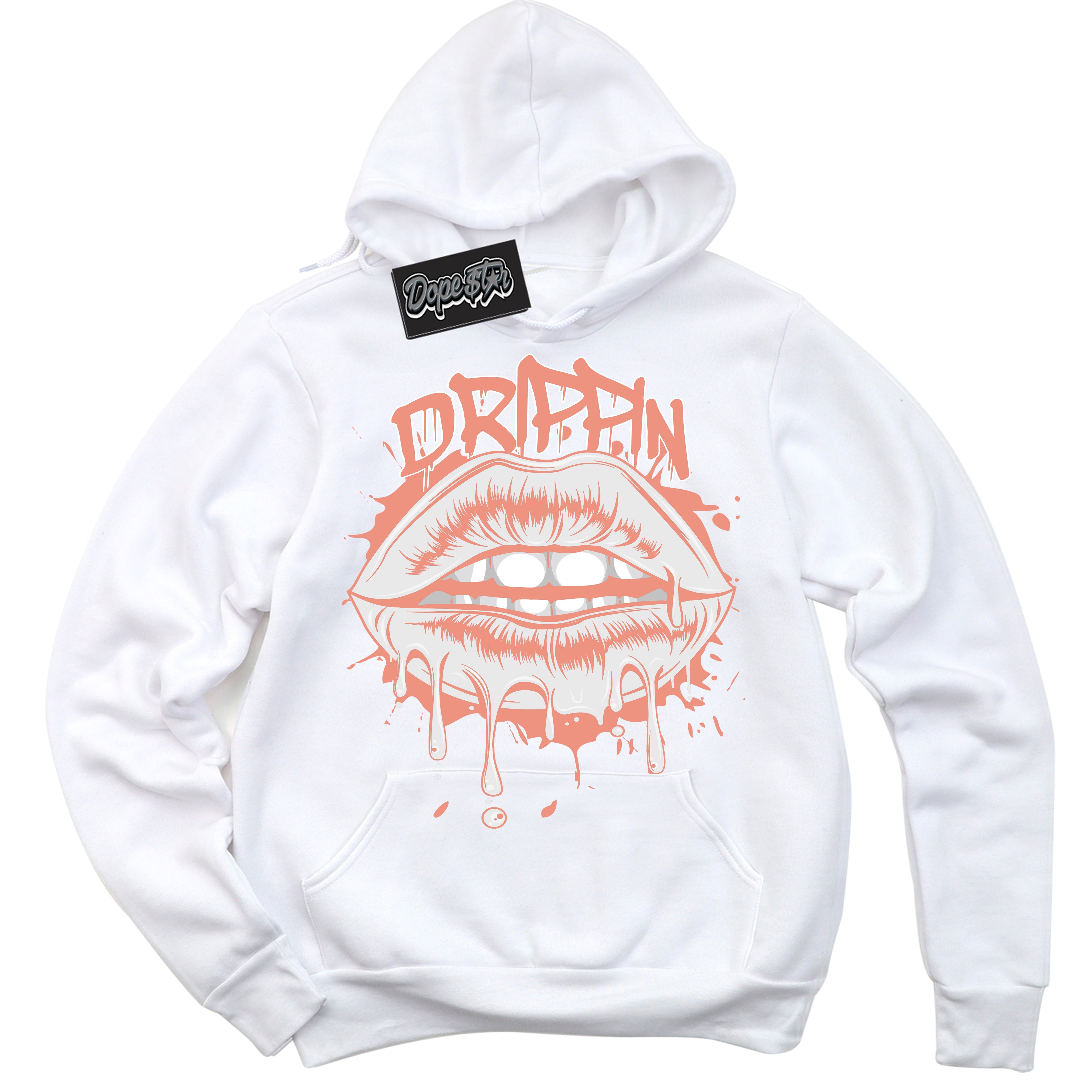 Dunk Low Light Wild Mango 'Drippin' Hoodie – White Streetwear Sweatshirt | Sneaker Matching Hoodie for Dunk Low Light Wild Mango | Urban Fashion for Drippin | Men's & Women's Streetwear Outfit by Sneaker Shirts Outlet.