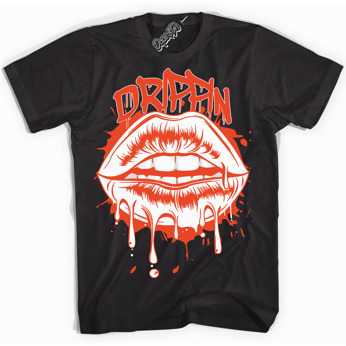 Nike Dunk Low Retro Cosmic Clay 'Drippin' Shirt - Black Streetwear Mockup | Sneakerhead T-Shirt Matching Nike Dunk Low Retro Cosmic Clay | Limited Edition Urban Streetwear for Sneaker Matching OOTD | Outfits that pair perfectly with your ND Low Retro Cosmic Clay | Sneakerhead Fashion Must-Have Apparel for Men and Women
