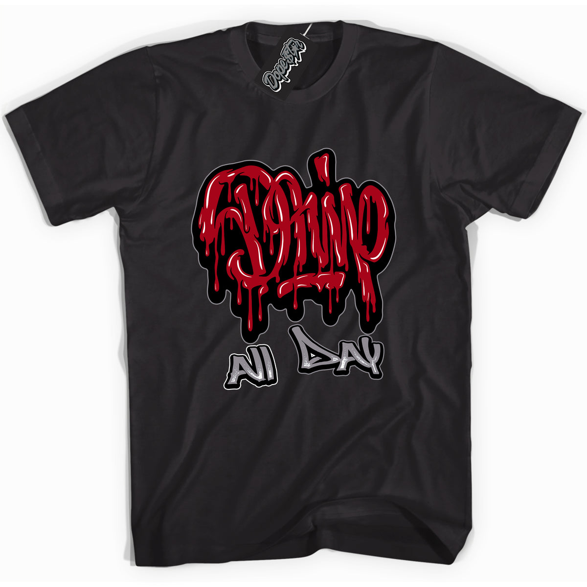 Cool Black Shirt with “ Drip All Day” design that perfectly matches Bred Reimagined 4s Jordans.