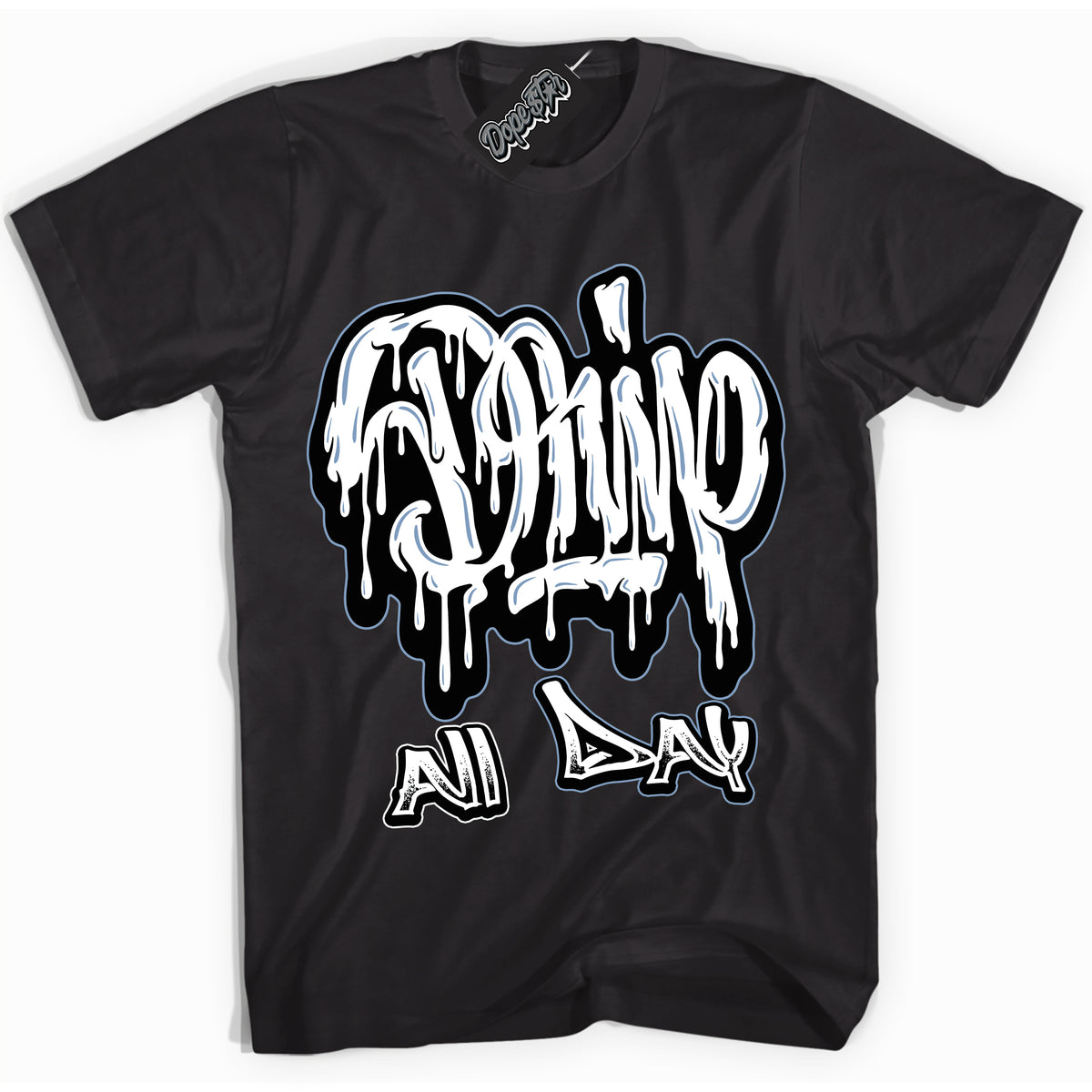 Cool Black Shirt with “ Drip All Day” design that perfectly matches Reverse Oreo 6s Sneakers.