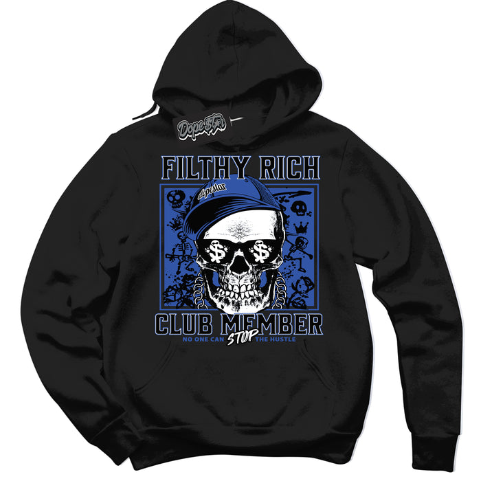 Dunk Low Astronomy Blue 'Filthy Rich' Hoodie – Black Streetwear Sweatshirt | Sneaker Matching Hoodie for Dunk Low Astronomy Blue | Men's & Women's Streetwear Outfit by Sneaker Shirts Outlet.