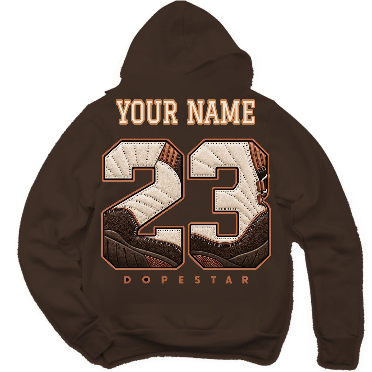 Custom name 23 hoodie for Jordan 12 Fireside, Dark Chocolate, name on back